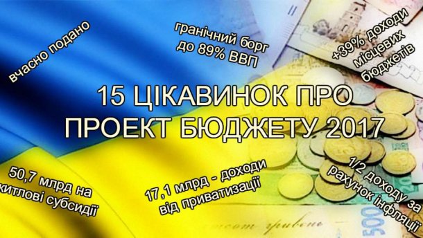 Проект бюджету 2017 року: 15 важливих аспектів