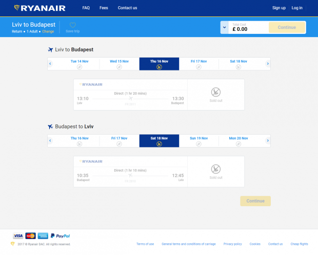 Ryanair призупинив продаж квитків в Україну