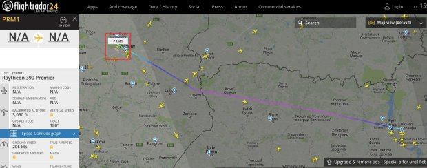 З Борисполя вилетів неопізнаний літак