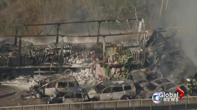 В Бразилии из-за облака дыма участниками ДТП стали 36 автомобилей, есть жертвы