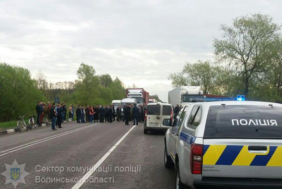 В Волынской обл. перекрыли трассу международного значения Киев – Ковель – Ягодин